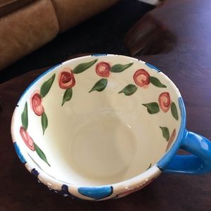 Ceramic teapot and cup. Whimsical